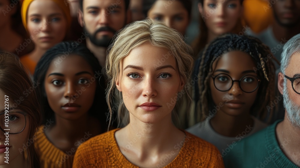 Obraz premium A diverse group of people symbolizing unity, diversity, and community.