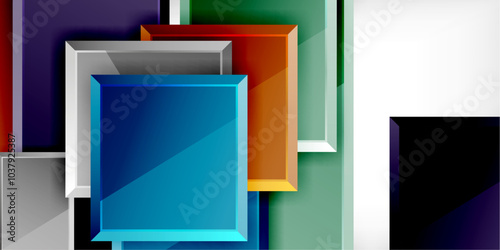 Square shape color abstract geometry. Vector Illustration For Wallpaper, Banner, Background, Card, Book Illustration, landing page