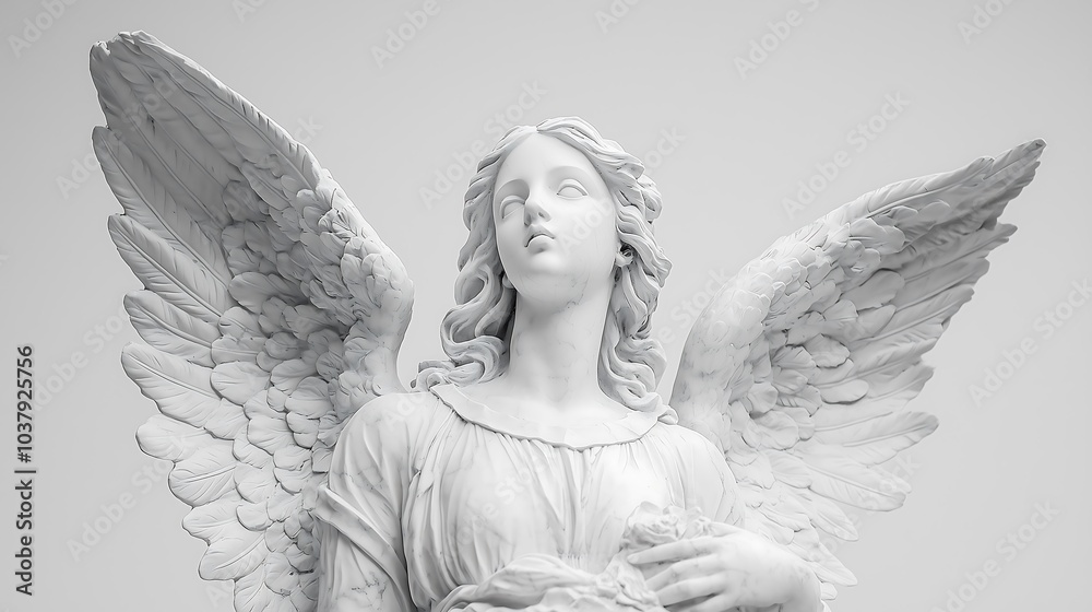 Statue of Mary, white background, stone statues of goddesses, angels, Athena, and beautiful women,マリア像、白い背景、女神の石像、天使の石像、アテナの石像、美女の石像、Generative AI Statue of Mary, white background, stone statues of goddesses, angels, Athena, and beautiful women,マリア像、白い背景、女神の石像、天使の石像、アテナの石像、美女の石像、Generative AI