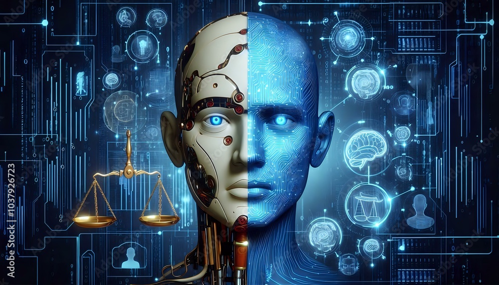 AI and Law: The Intersection of Technology and Justice Stock ...