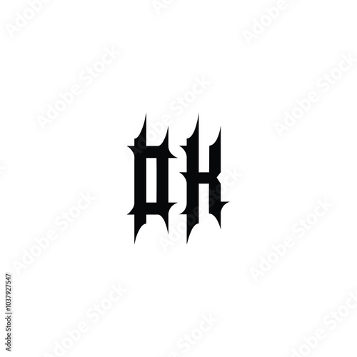 DK monogram logo design letter text name symbol monochrome logotype alphabet character simple logo