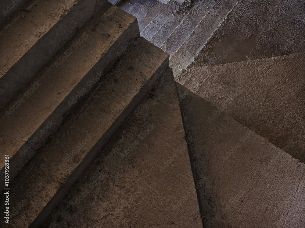 A well constructed set of stairs with concrete elements A well constructed set of stairs with concrete elements