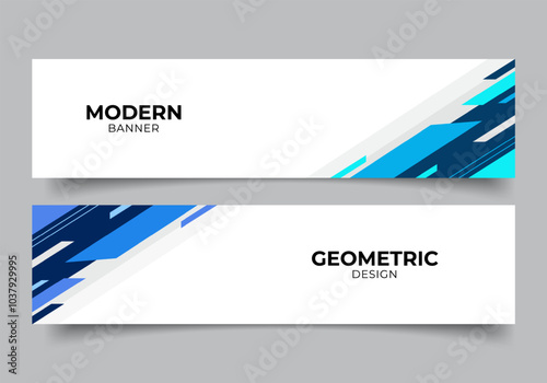 Abstract modern geometric blue banner design.blue rectangular banner design.presentation or business template design background