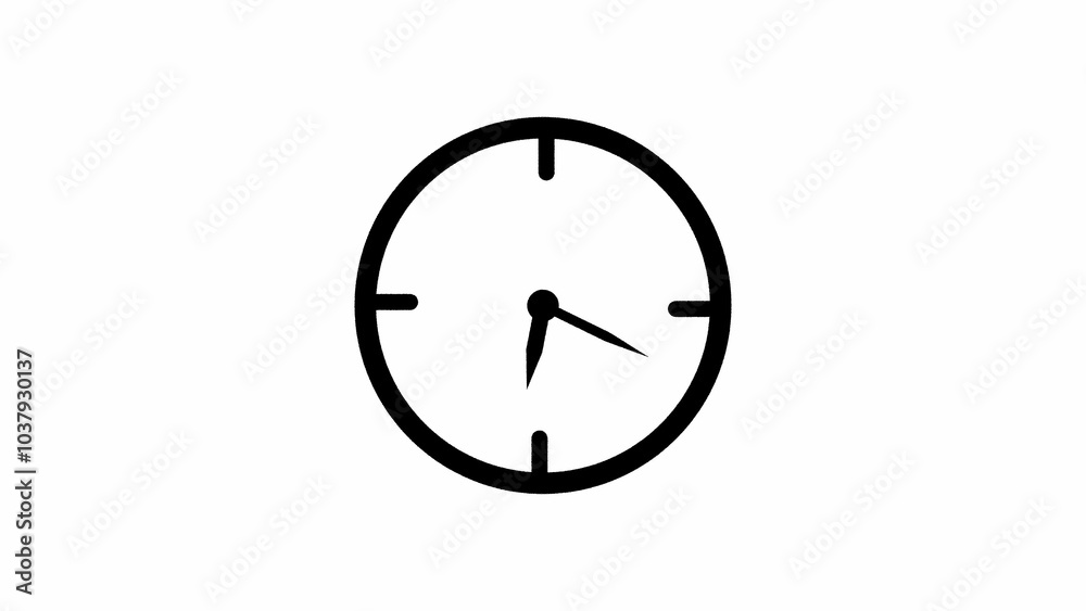 digital wall clock icon animation. 4k video digital wall clock icon animation. 4k video