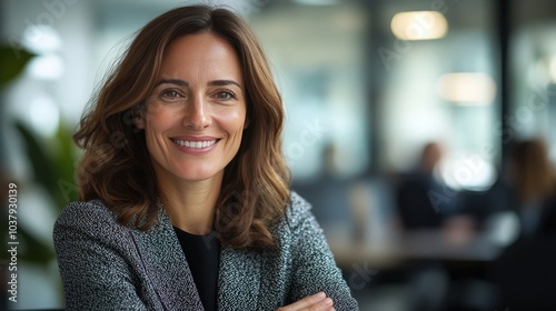 Fototapeta Naklejka Na Ścianę i Meble -  Successful Business Transactions: Professional Mid-aged Woman Manager Seal Deals with Clients at Office Meeting