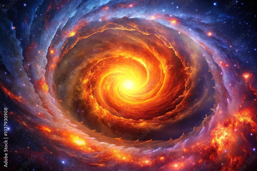 Vivid galactic swirl in deep space nebula explosion Vivid galactic swirl in deep space nebula explosion