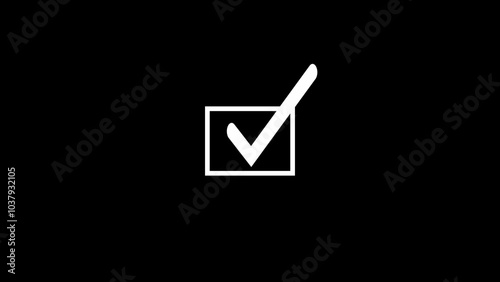 check mark on black background