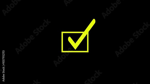 check mark on black background