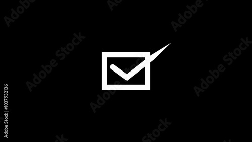 check mark on black background