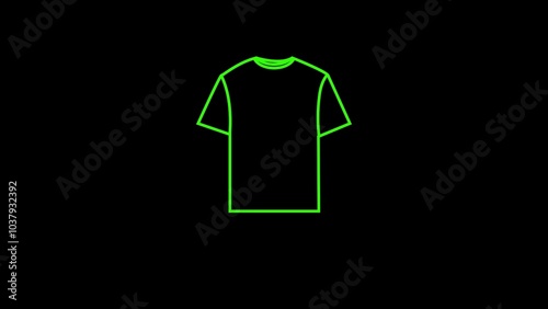 t-shirt icon with a glowing neon black background