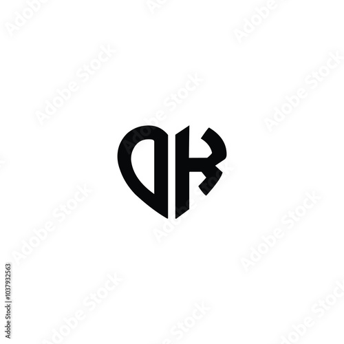 DK monogram logo design letter text name symbol monochrome logotype alphabet character simple logo