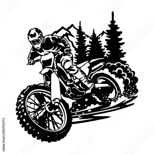Motocross Racer, Enduro Motorcyclist - Motocross Racing - Dirt Bike Stencil Cut Files