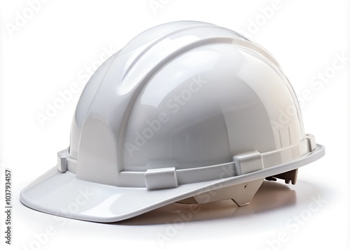 white construction helmet isolated photo
