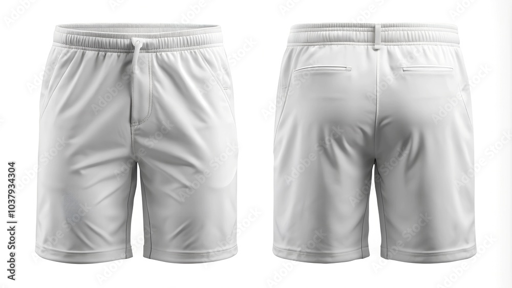 white short front and back isolated white short front and back isolated