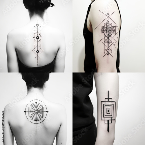 Minimalism geometric tattoo design
