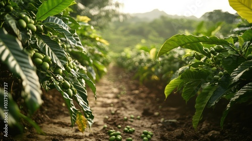 A field of green plants with a path in the middle