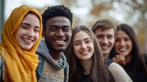 A group of people are smiling and posing for a picture