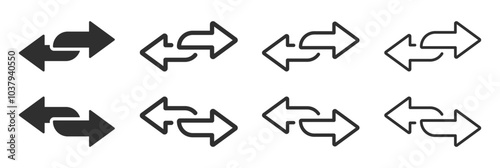 Transfer vector icons. Exchange arrow icons set. Swap icon. Exchange icon. Double arrow icon