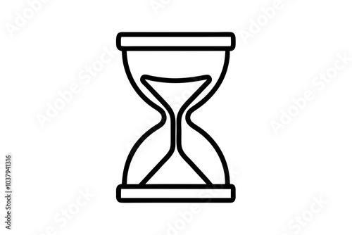 Hourglass line icon, hour glass line art vector logo. Vector isolated outline sandglass. Editable stroke