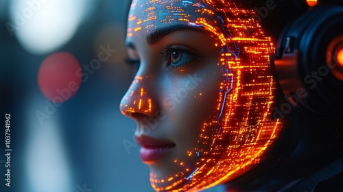 Futuristic AI Display Transforming Human Experience