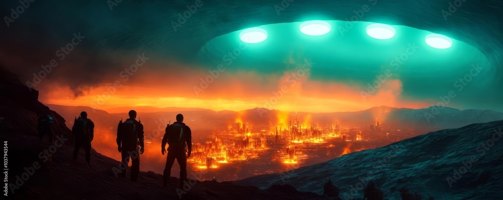 Colonists discovering an underground alien city while expanding their colony Colonists discovering an underground alien city while expanding their colony