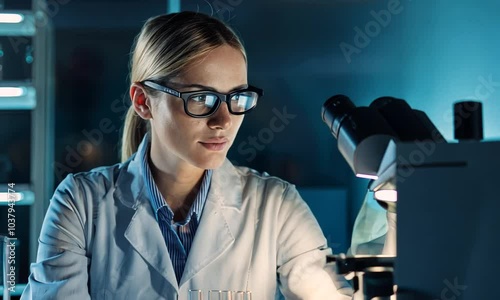 a female working in a lab