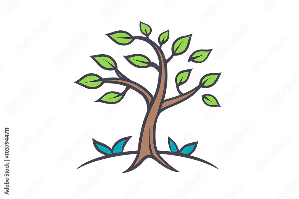 Illustration of a tree with vibrant green leaves, symbolizing growth, nature, and environmental health. Perfect for eco-friendly designs. Illustration of a tree with vibrant green leaves, symbolizing growth, nature, and environmental health. Perfect for eco-friendly designs.