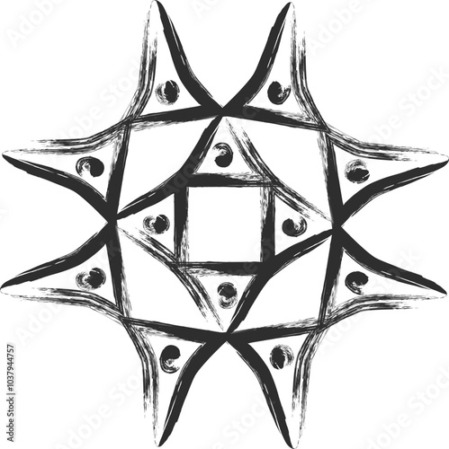 筆書き微生物単品アイコン　クンショウモ