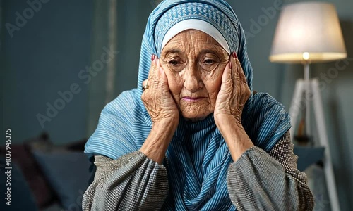 portrait of an elderly woman sad and depressed