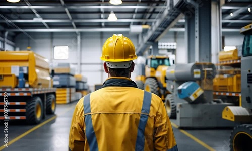 worker in yellow vest in warehouse