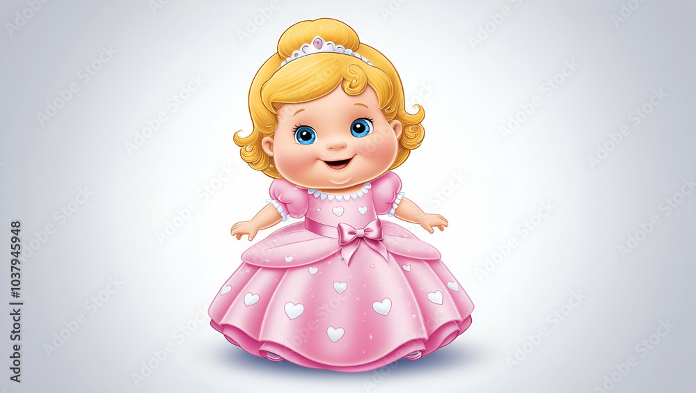 Cartoon Little Princess in a pink dress with hearts isolated on a white background, Gnerative.ai
Cartoon Little Princess in a pink dress with hearts isolated on a white background, Gnerative.ai