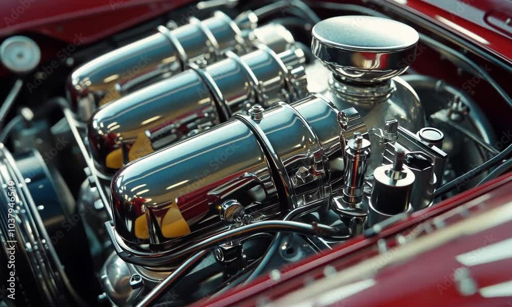 Close up of Shiny Car Engine Close up of Shiny Car Engine