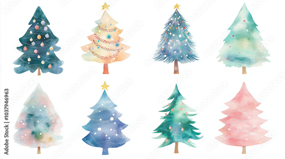 Obraz premium christmas tree on white, abstract christmas tree with lights, colorful christmas tree