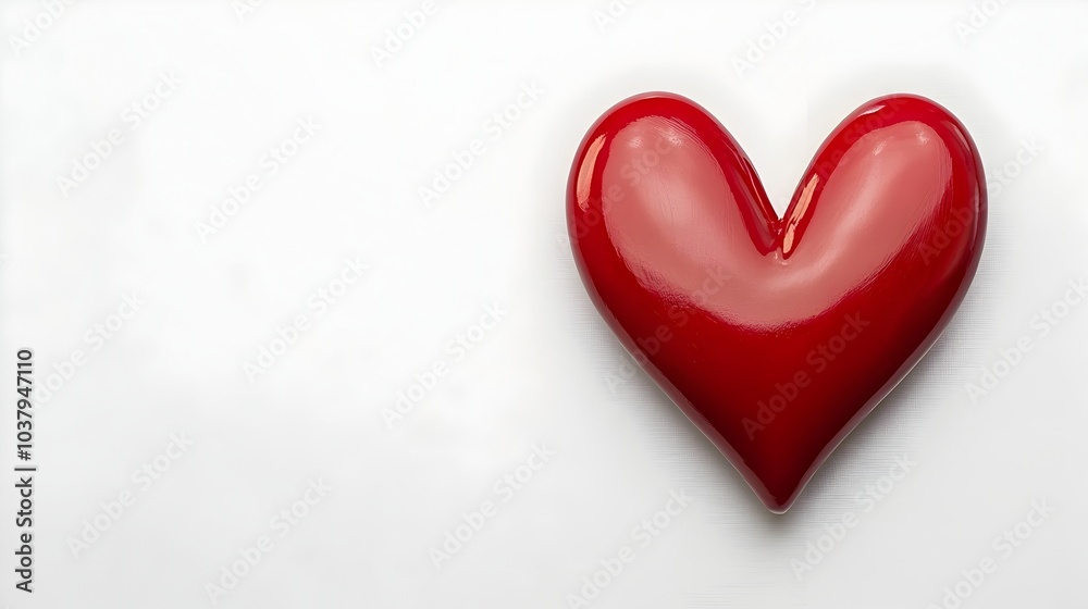 Minimalist Red Heart Border on White Background with Space for Text or Logos Minimalist Red Heart Border on White Background with Space for Text or Logos