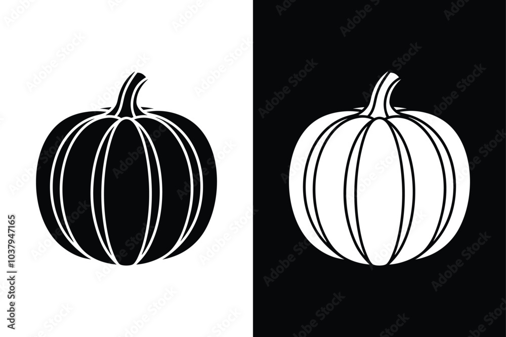 Flat Pumpkin Icon. Minimalist Vegetable Silhouette Illustration Design Flat Pumpkin Icon. Minimalist Vegetable Silhouette Illustration Design