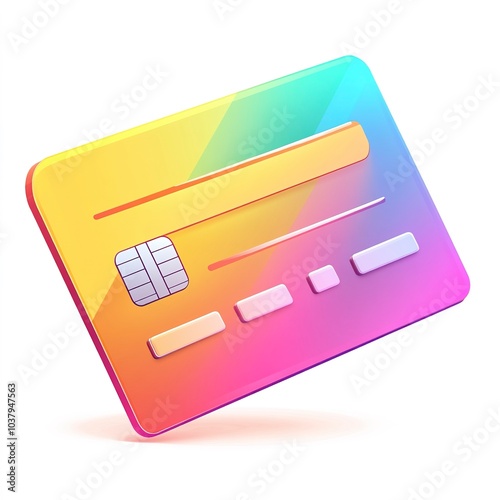 Bank credit card clipart, financial transaction element, sleek design, modern colors, isolated on white background  photo