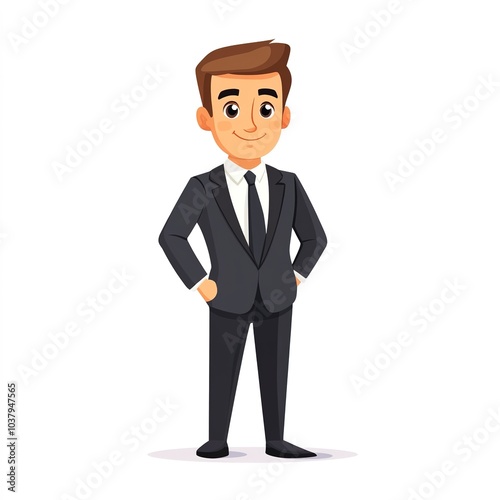 Bank manager clipart, professional element, business attire, vector design, isolated on white background 