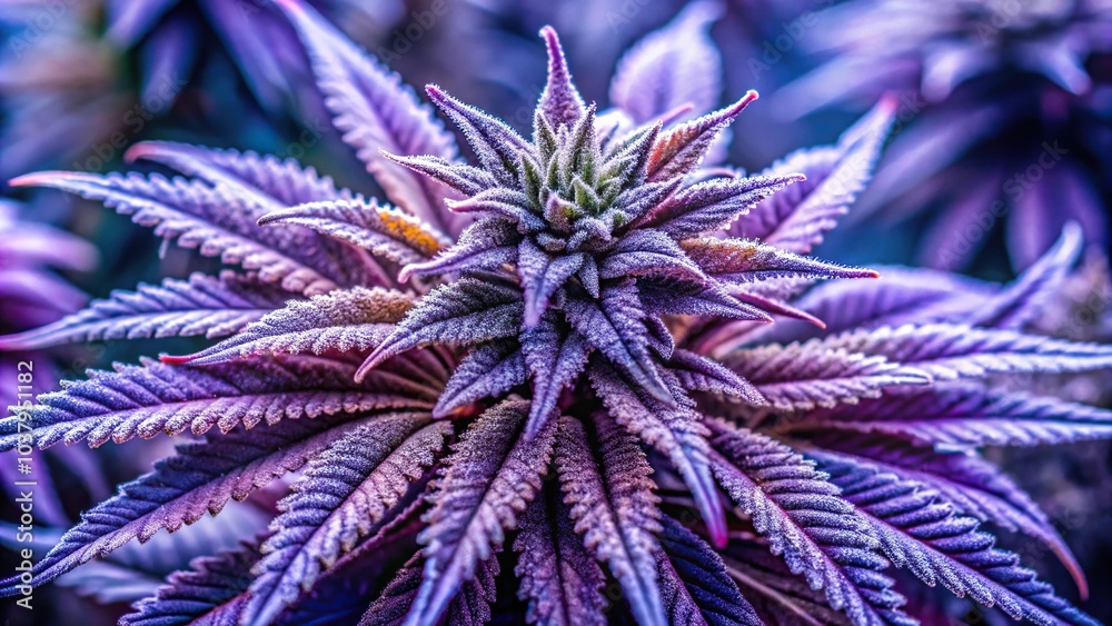 Close-Up of super frosty gelato cannabi purple plant Close-Up of super frosty gelato cannabi purple plant
