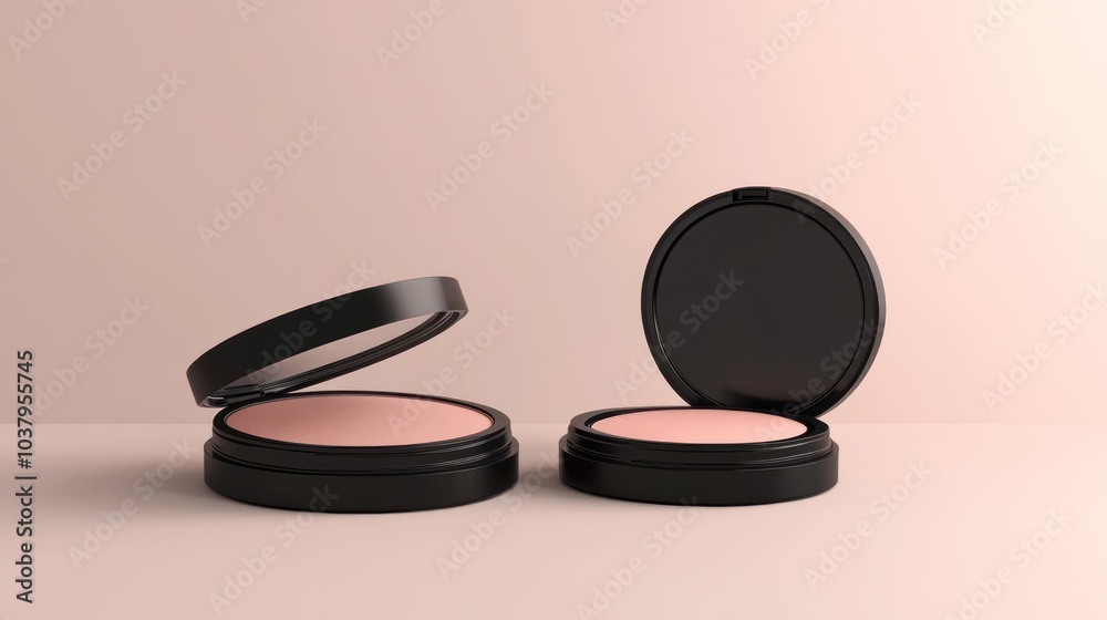Decorative Cosmetic Packaging for makeup. Makeup kit. 3d rendering illustration, AI generated image Decorative Cosmetic Packaging for makeup. Makeup kit. 3d rendering illustration, AI generated image