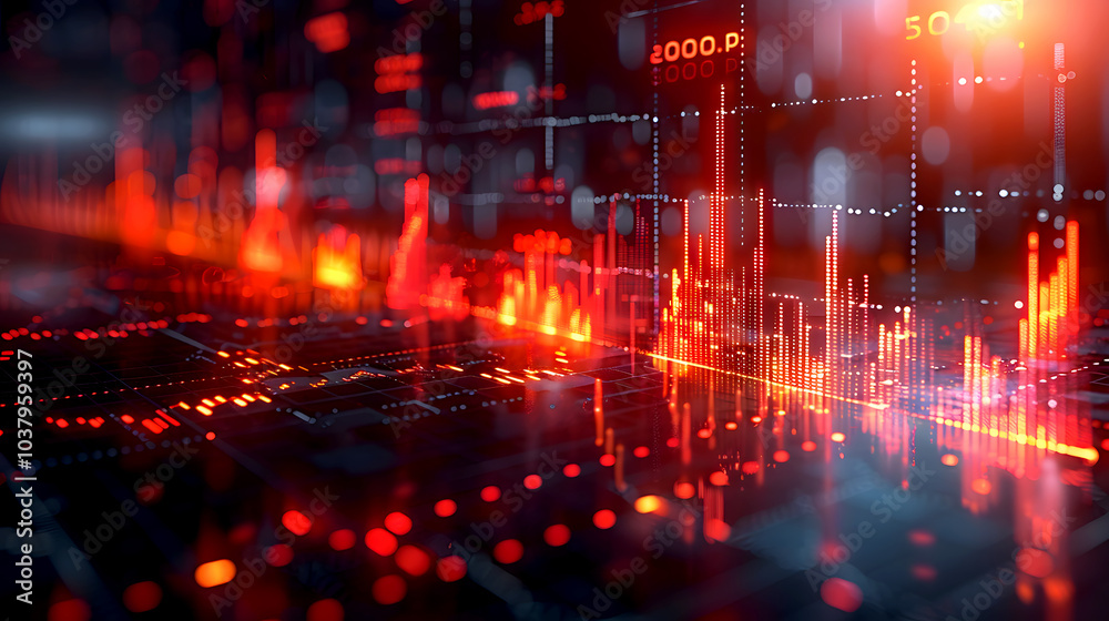 Abstract Financial Data Chart with Breaking Barriers Abstract Financial Data Chart with Breaking Barriers