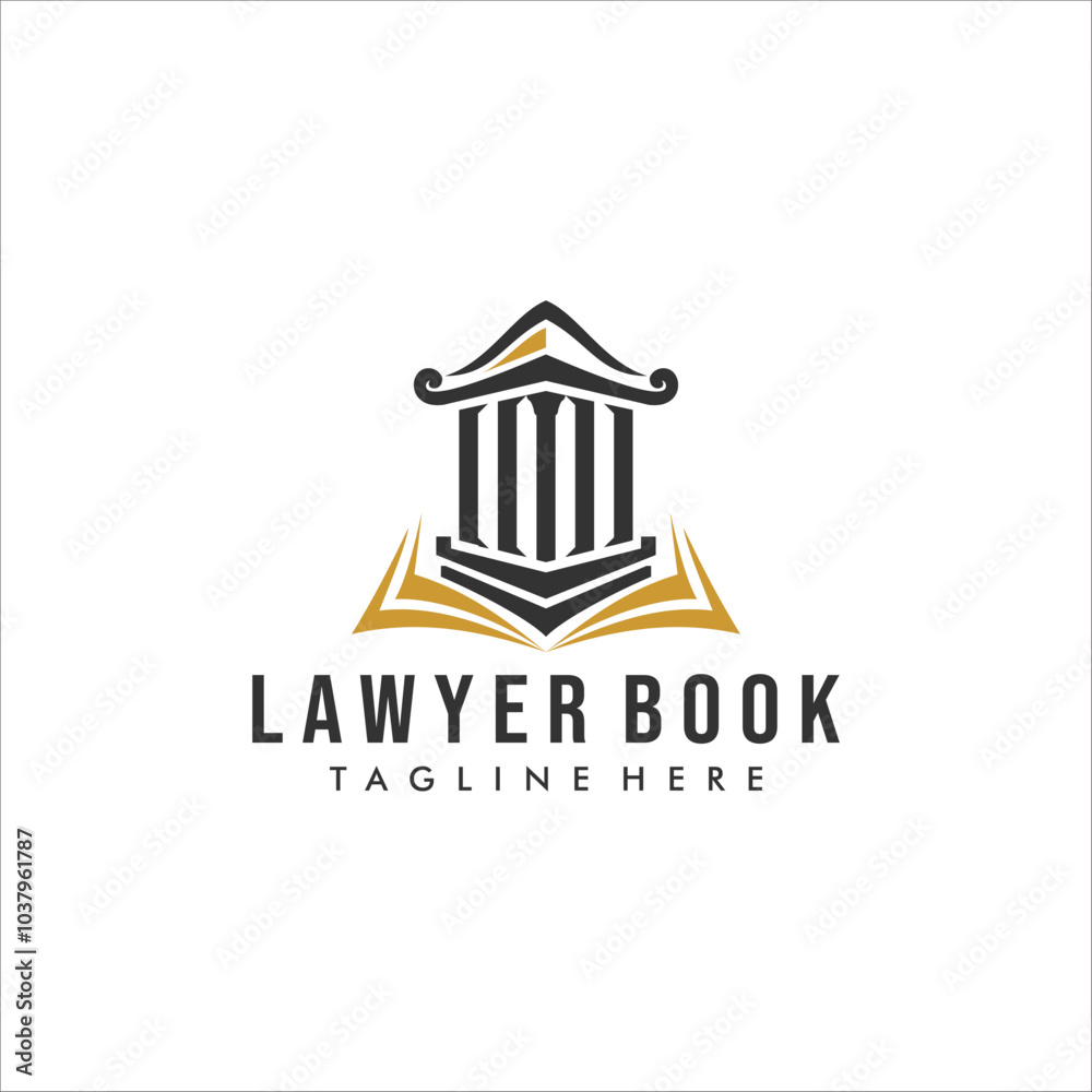 Fototapeta premium Law Logo Design. Lawyer Book Logo Combination. Attorney Logo Design