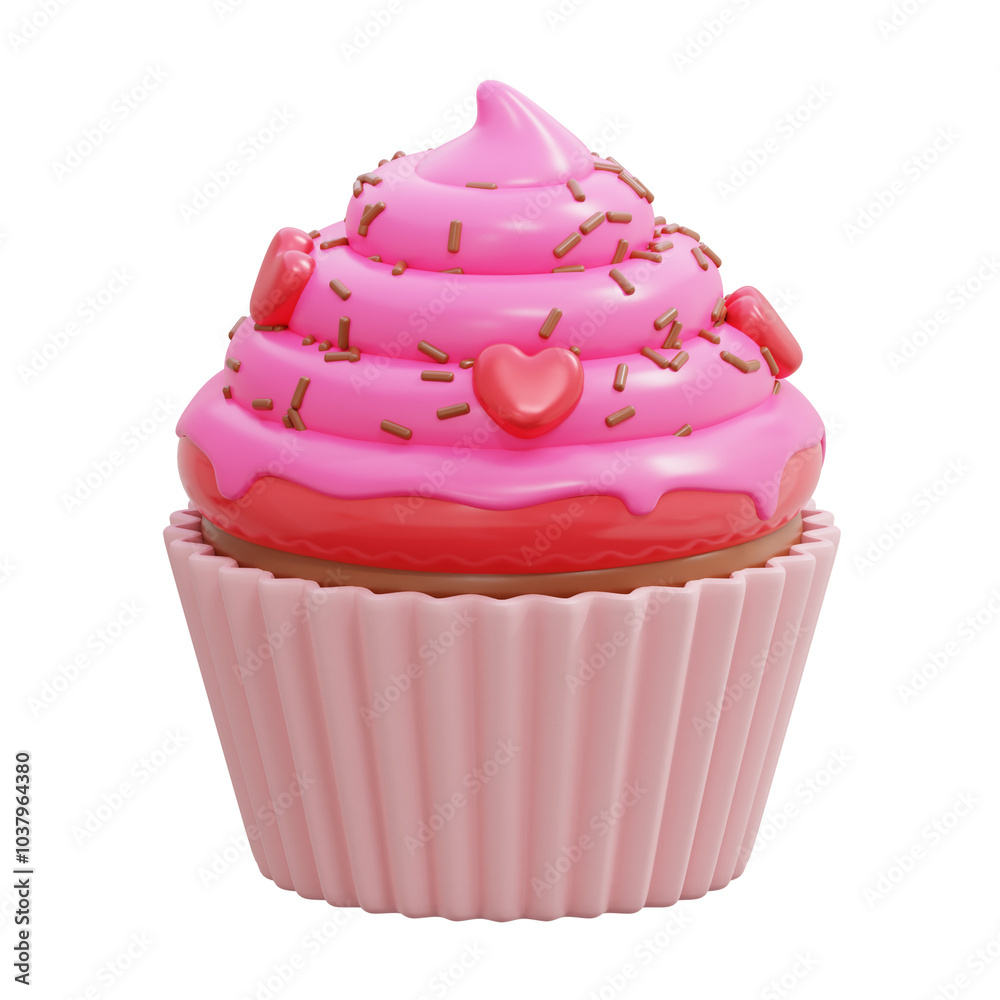 mothers day cupcake 3d icon illustration mothers day cupcake 3d icon illustration