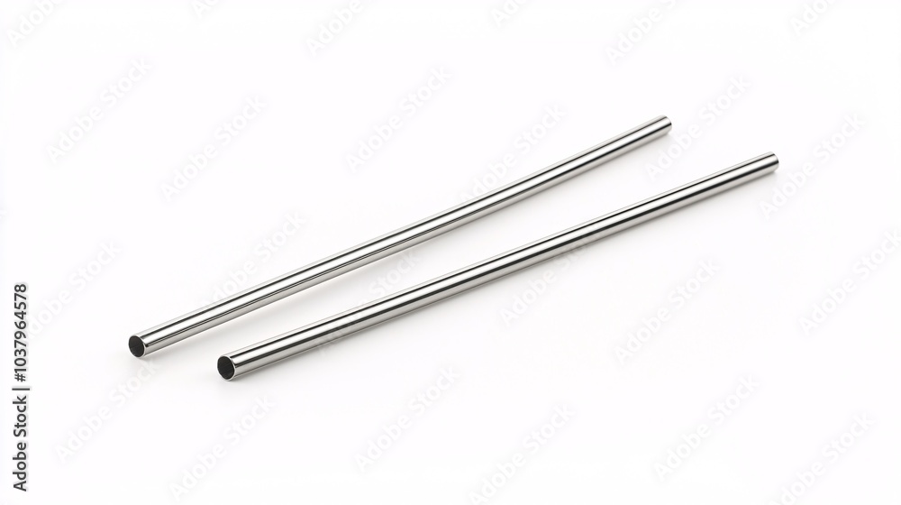 A polished metal straw rests against a pristine backdrop, highlighting its stylish design and commitment to sustainability. A polished metal straw rests against a pristine backdrop, highlighting its stylish design and commitment to sustainability.