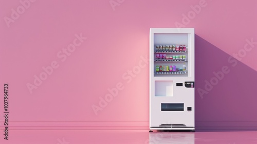 Blank white vending machine with snacks and drinks mockup, isolated photo