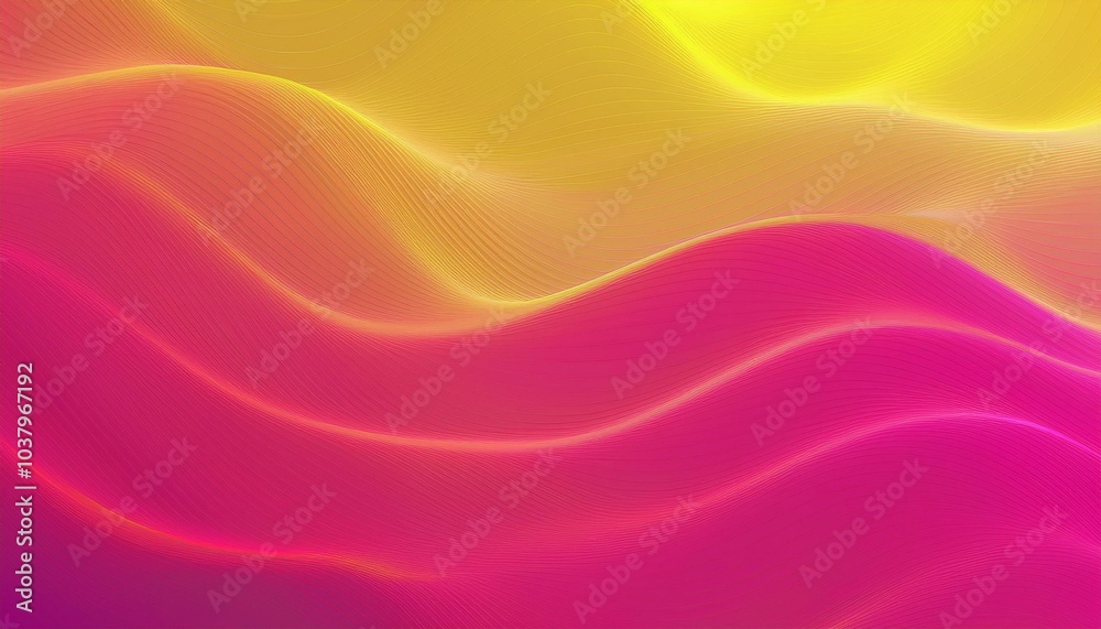 Obraz premium Soft flowing waves of vibrant pink and purple hues a mesmerizing abstract landscape at sunset. Abstract background created by colorful flowing neon surfaces. Futuristic fluid motion wallpaper. 
