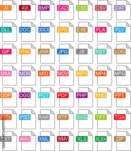 色々な形式のファイルのアイコンセット
