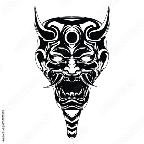 illustration line art or inking with satan devil theme