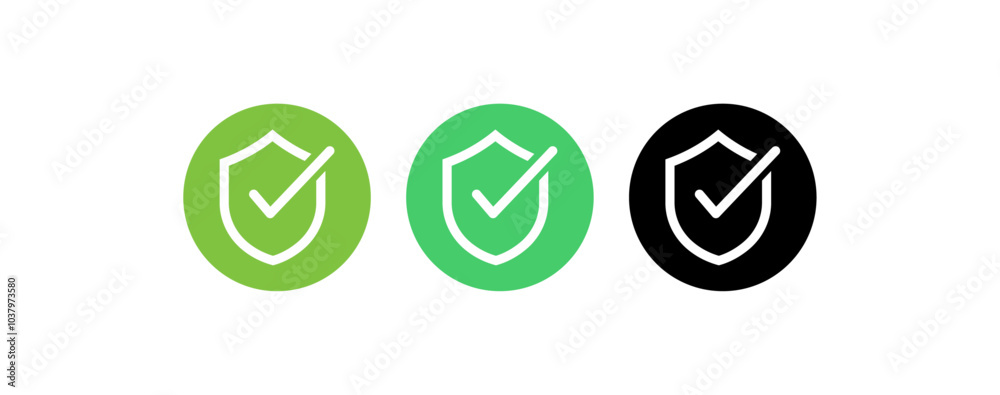 Set of Safe & Protected- Lock and Shield Security Icon Isolated on White Background .ai Set of Safe & Protected- Lock and Shield Security Icon Isolated on White Background .ai