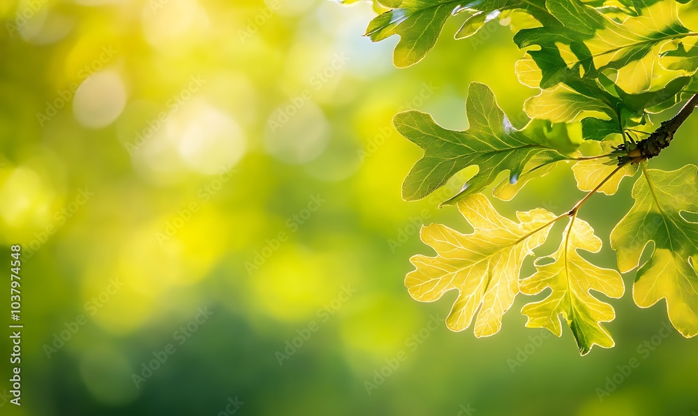 oak foliage. with copy space image, Generative AI oak foliage. with copy space image, Generative AI