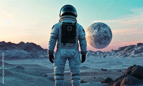 Astronaut on a Desolate Planet